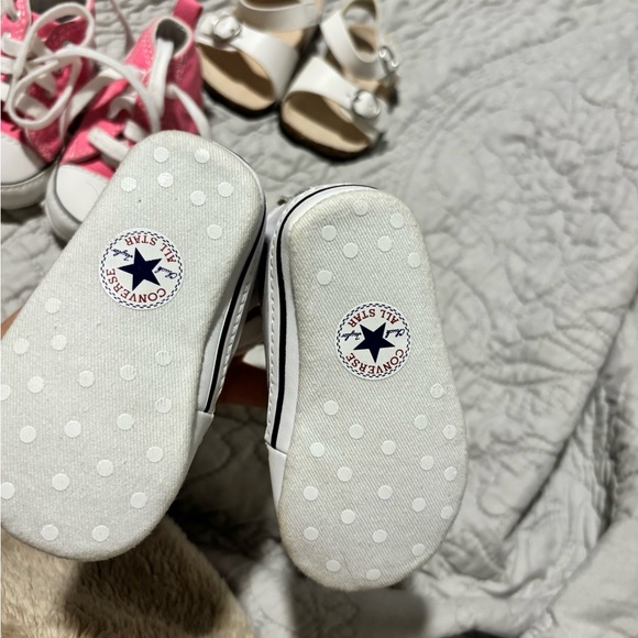 Baby Girl Shoes - Pink and White Converse - Picture 4 of 7